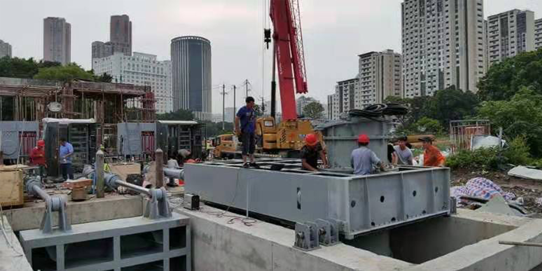 福州市晋安湖补水一体化泵闸-施工2