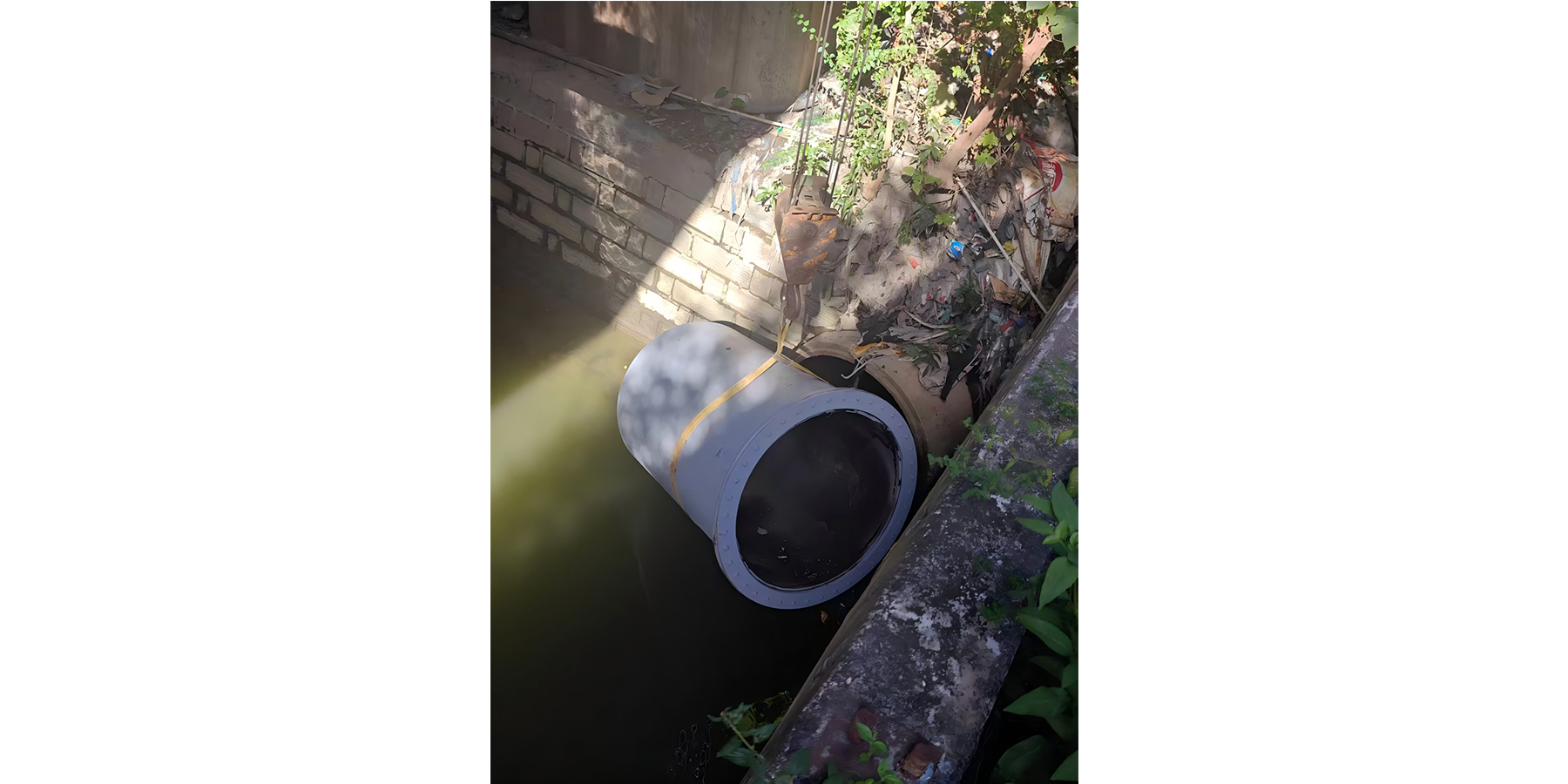 福州市建新排口柔性截流装置-吊装